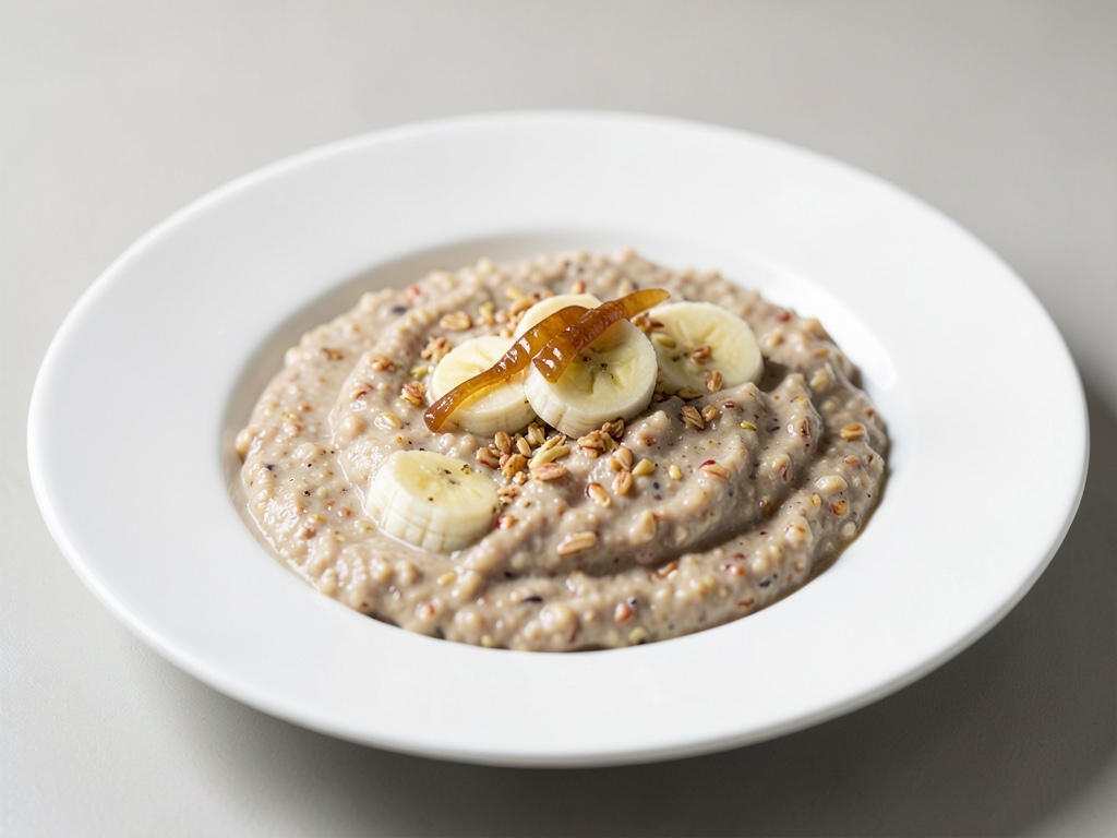 Porridge cremoso de avena con plátano y miel