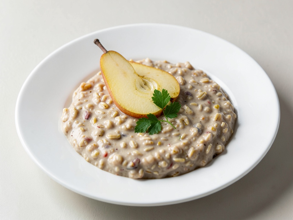 Avena cremosa con peras frescas