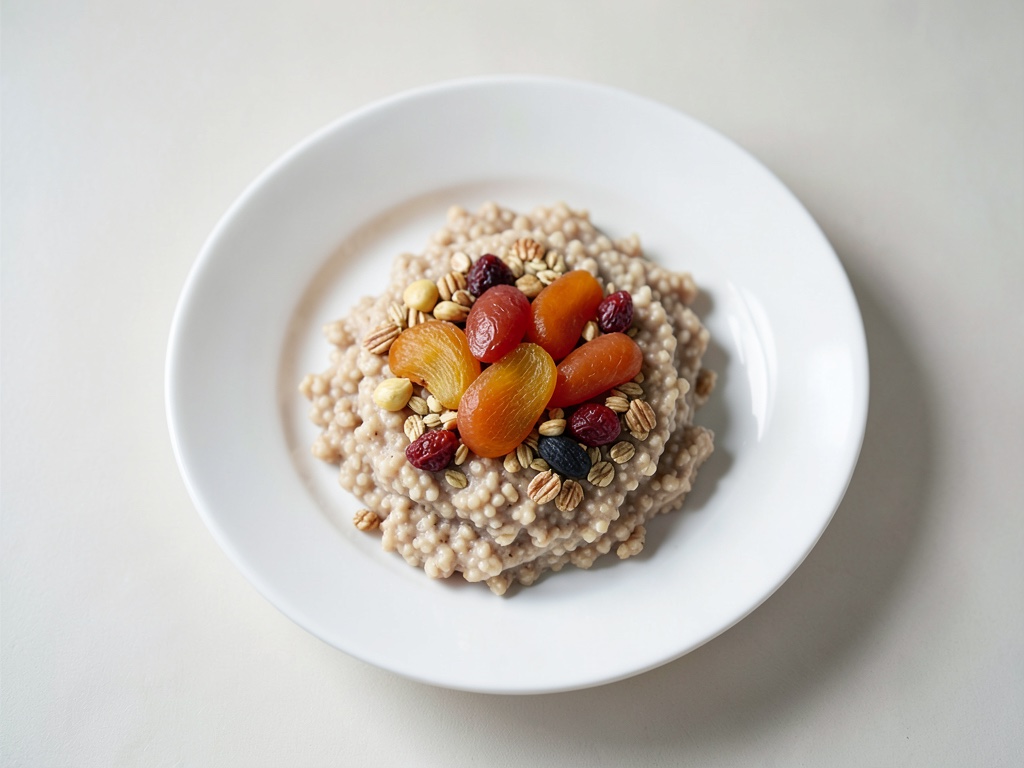 Avena con frutas secas remojadas