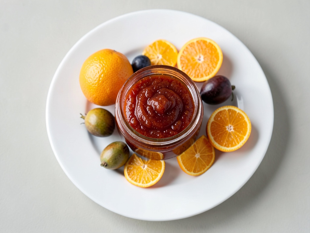 Marmellata di rosa canina con succo d'arancia fresco
