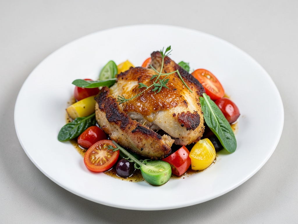 Pollo croccante con verdure dal forno in terracotta