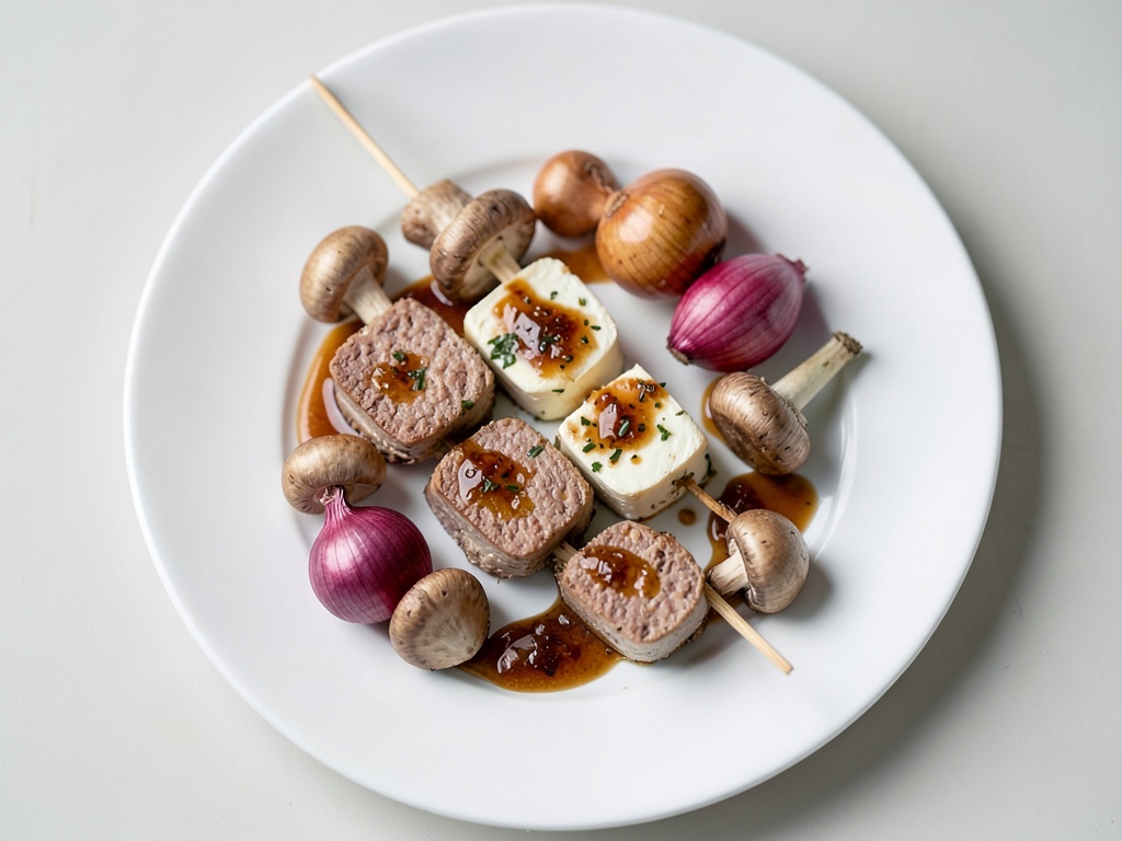Spiedini di Halloumi con salsa di nettarine