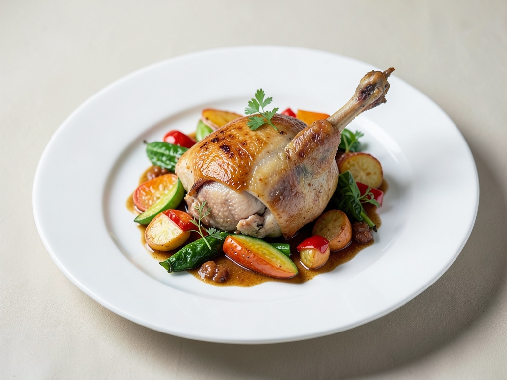 Filetto di coniglio in sacchetto di carta con verdure