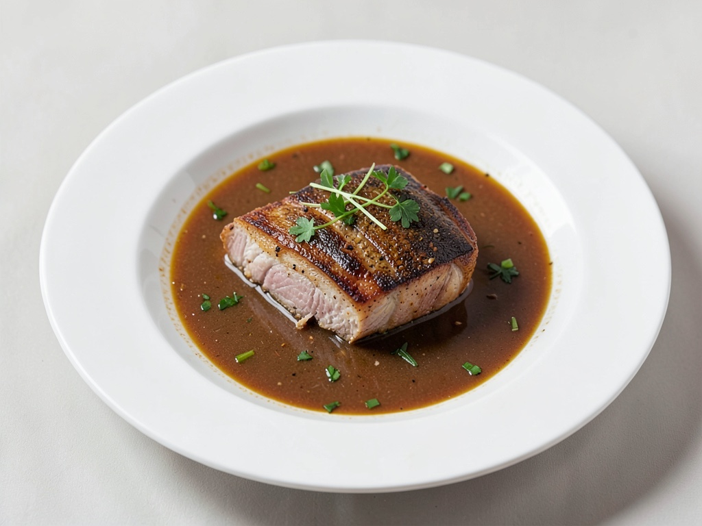 Delicato luccio in brodo aromatico al vino