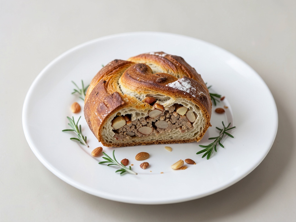 Trenza de masa de levadura con relleno de almendra