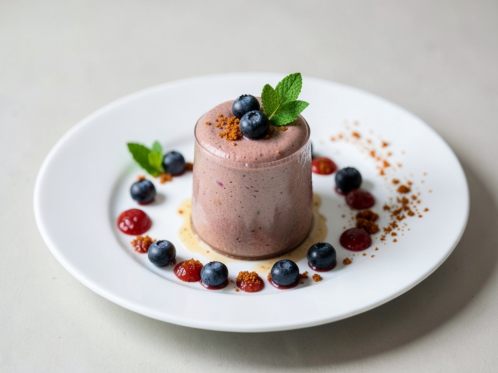 Batido fresco de arándanos con leche cuajada