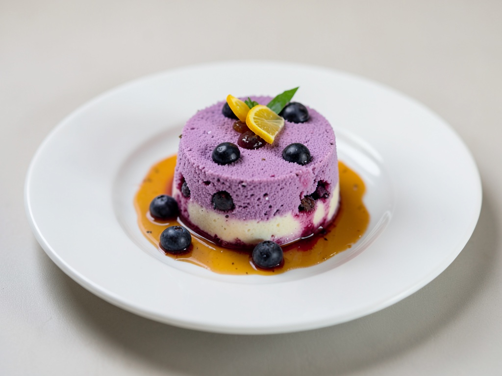 Pudding soffice ai mirtilli con liquore all'arancia