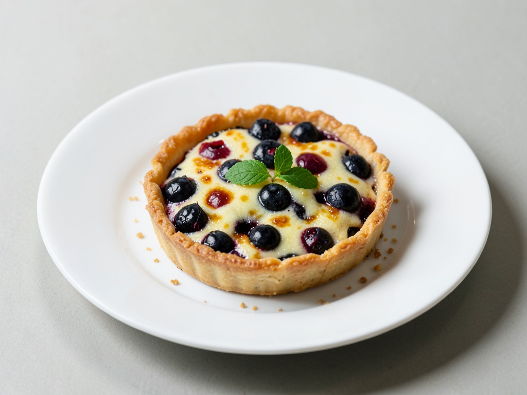 Blauer Beeren-Kuchen mit Quarkfüllung