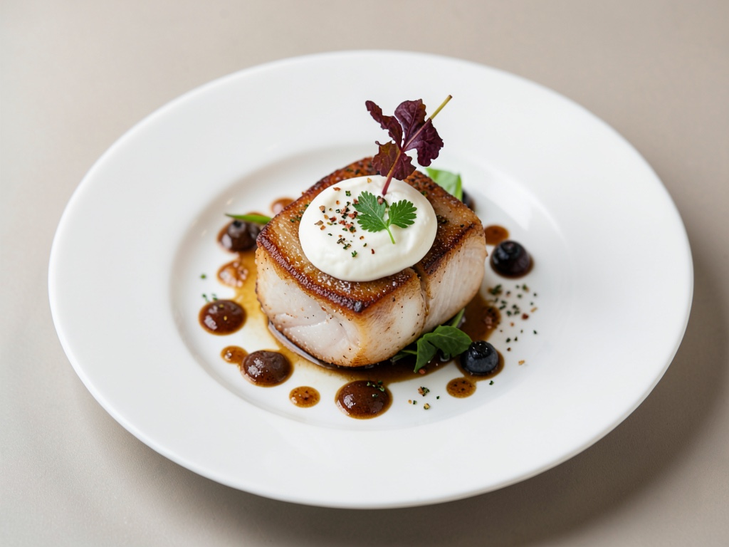 Steamed Halibut with Exotic Yogurt Dip