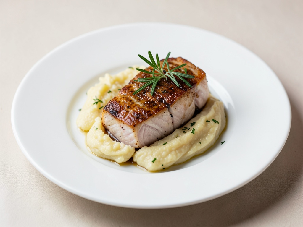 Flunder juteuse avec purée de pommes de terre crémeuse