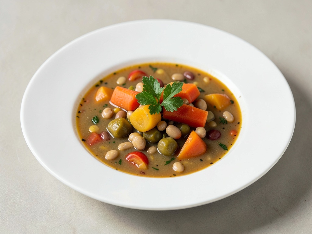 Soupe aux légumes d'automne aux haricots, carottes et potiron
