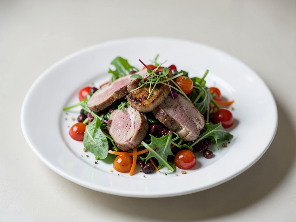 Insalata autunnale di rucola con carne di coniglio