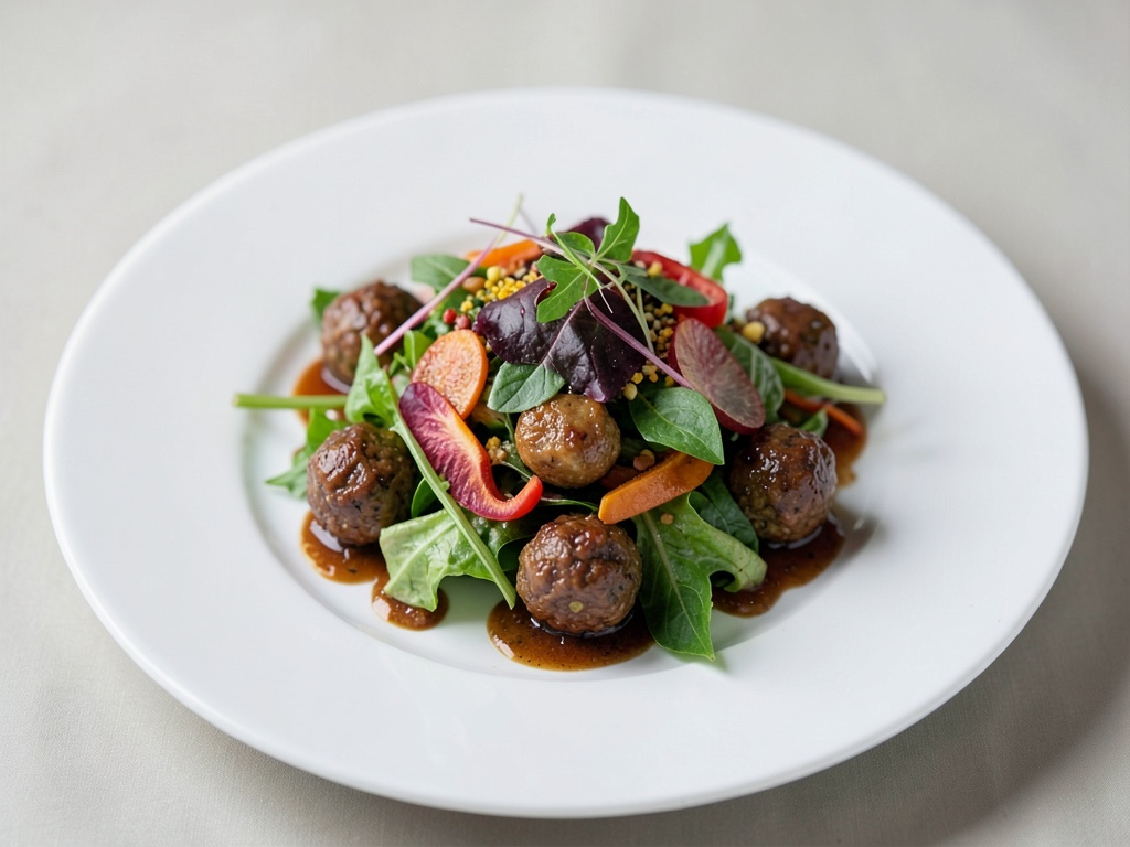 Ensalada de otoño con albóndigas