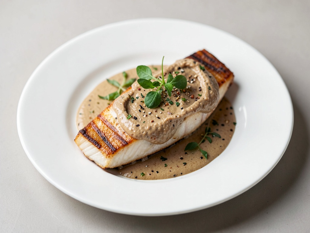 Pesce persico arrosto con spennellatura di noci e olio