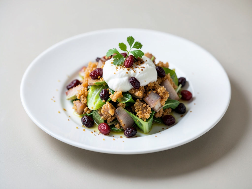 Insalata di aringa croccante con uvetta e panna acida