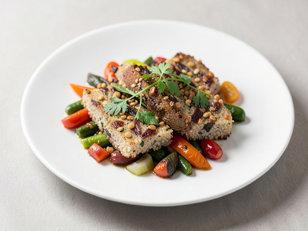 Fette di semola salate con verdure