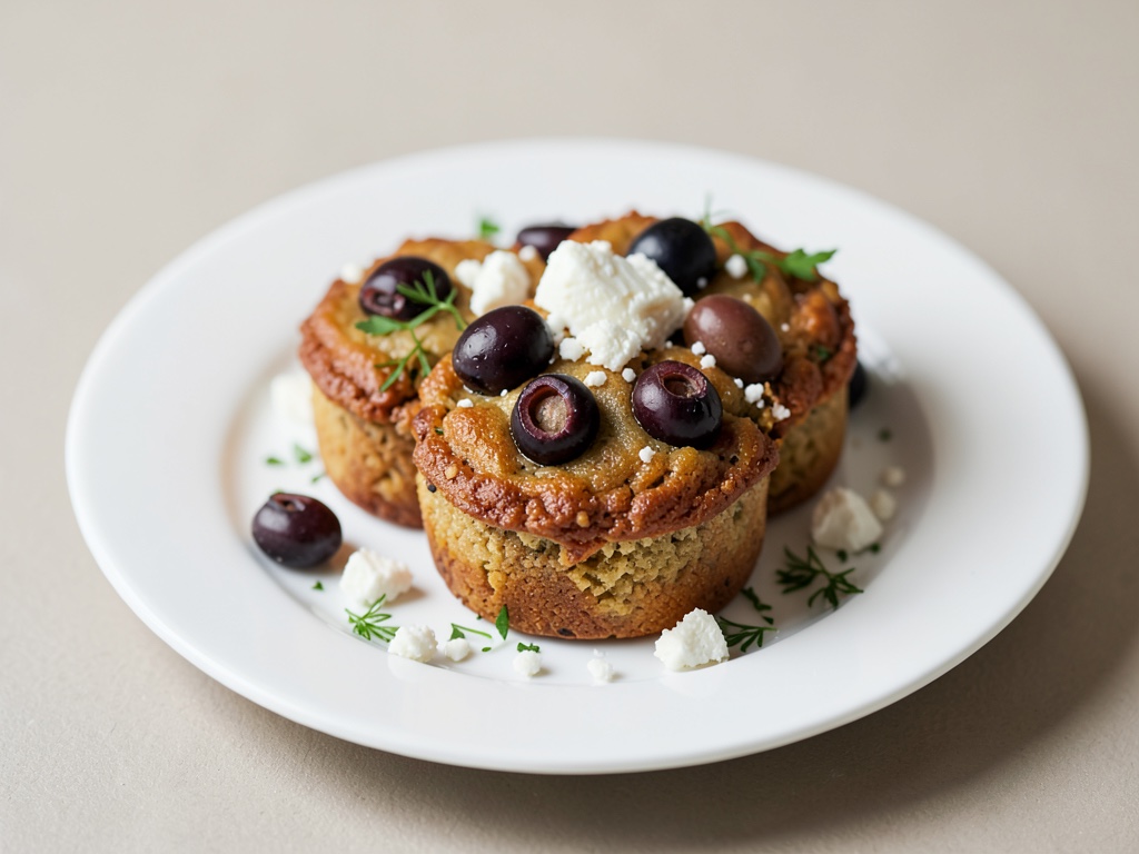 Herzhafte Muffins mit Oliven und Feta