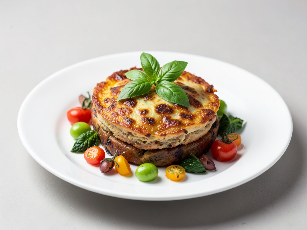 Gâteau de crêpes salé aux légumes et basilic