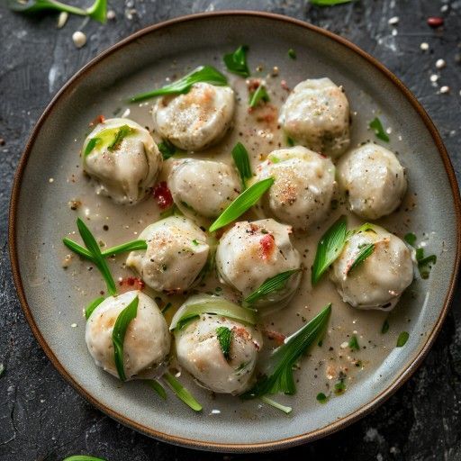 Boulettes de quark savoureuses à la sauce aux poireaux