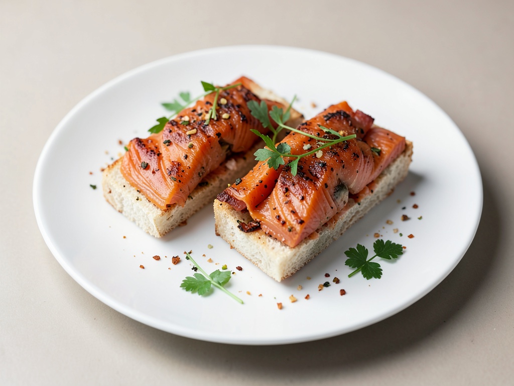 Rebanadas de salmón ahumado sabrosas