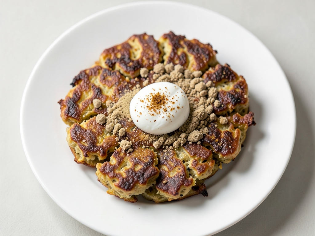 Waffle di patata dolce salate con uovo poché