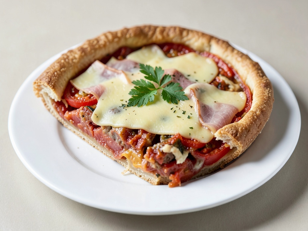Saporita torta di pomodori con formaggio e prosciutto