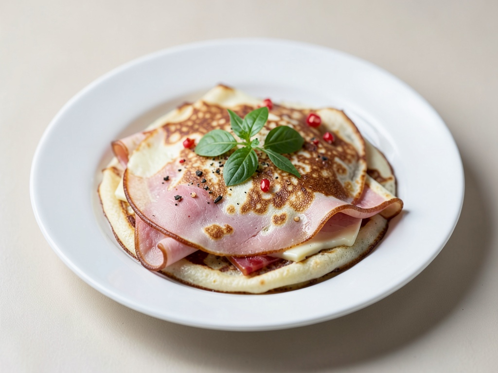 Crêpes salate con prosciutto e formaggio