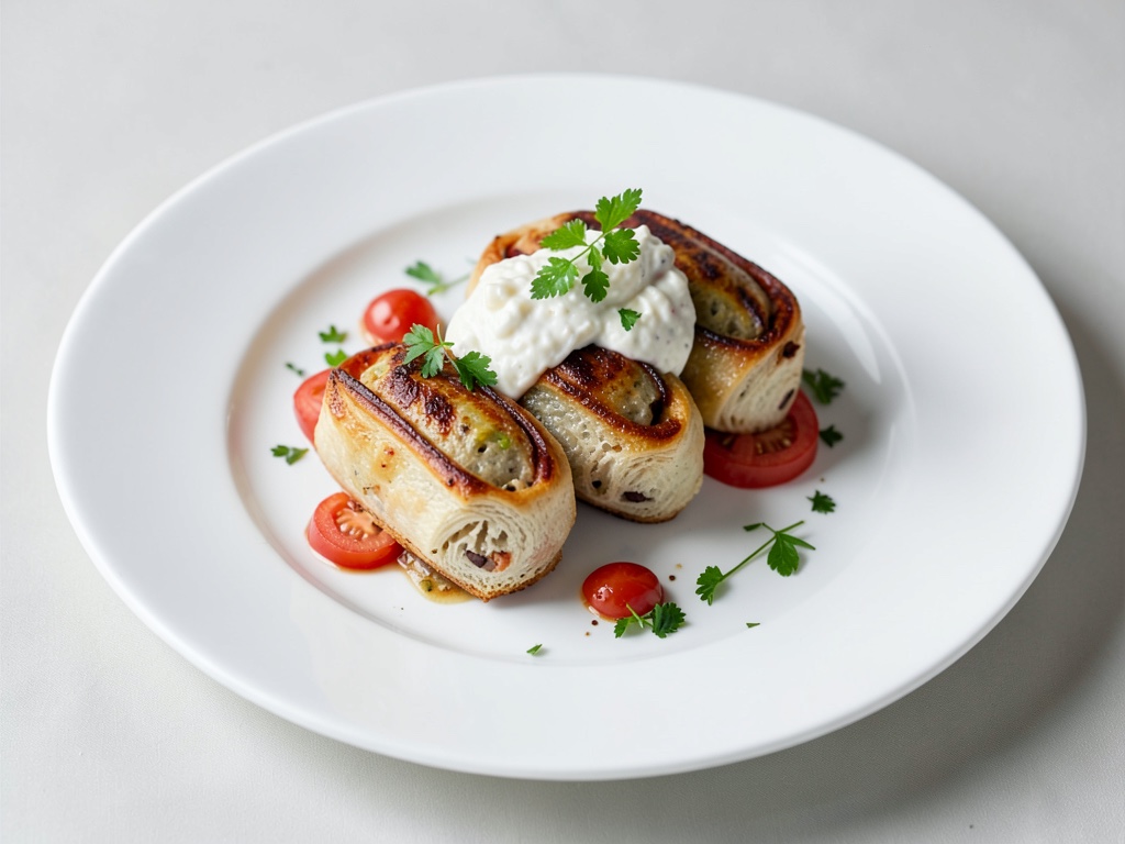 Bollos salados con crema de quark y tomate