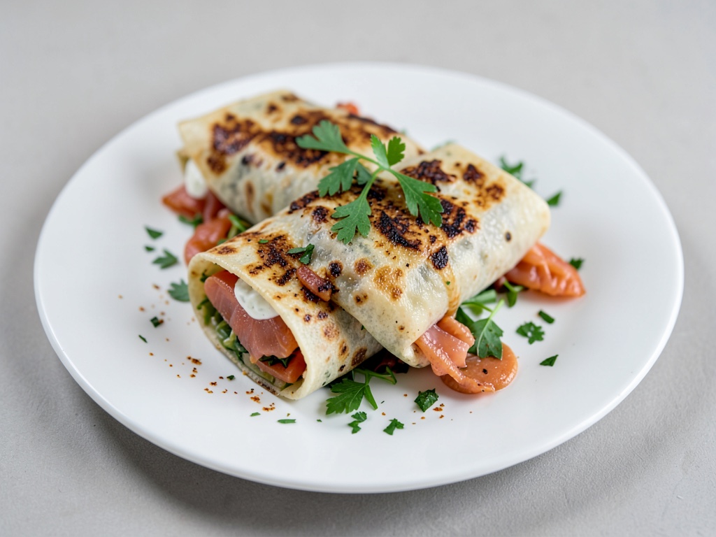 Wraps ricchi di proteine con salmone affumicato