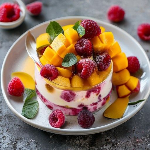 Vegane Himbeer-Mango-Verrine