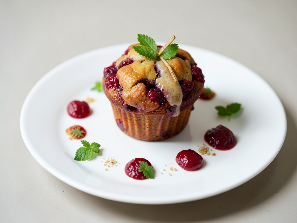 Muffins jugosos de frambuesa con jengibre