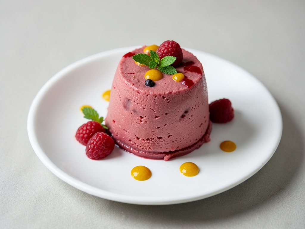 Glace aux framboises fruitée