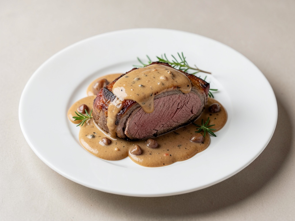 Frolla di cinghiale tenera con salsa cremosa di castagne