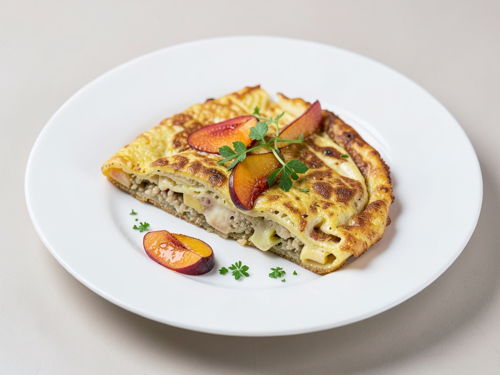 Tortilla de mijo esponjosa con nectarinas