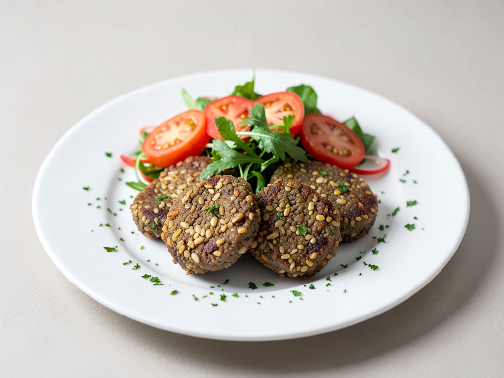 Frittelle di miglio croccanti con insalata di pomodori freschi