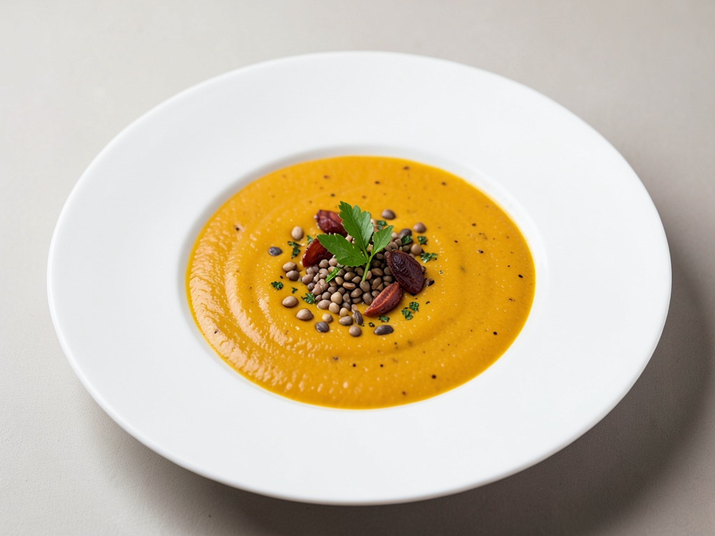 Zuppa cremosa di zucca Hokkaido con semi tostati