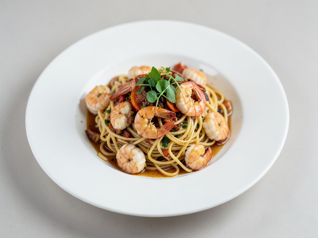 Noodles di Mie Hokkien con Polpo