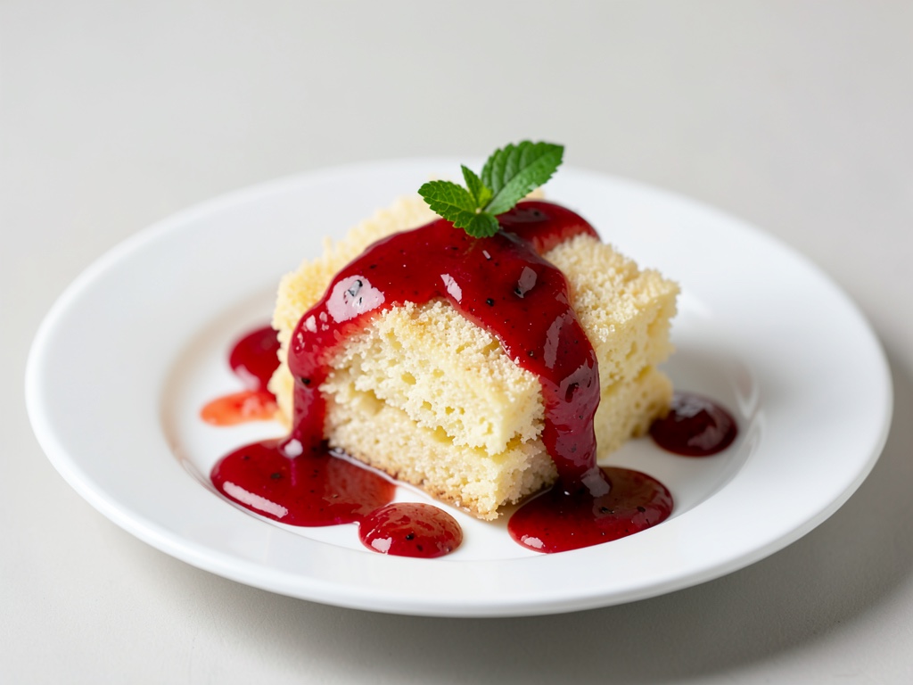 Torta soffice ai fiori di sambuco con salsa di fragole