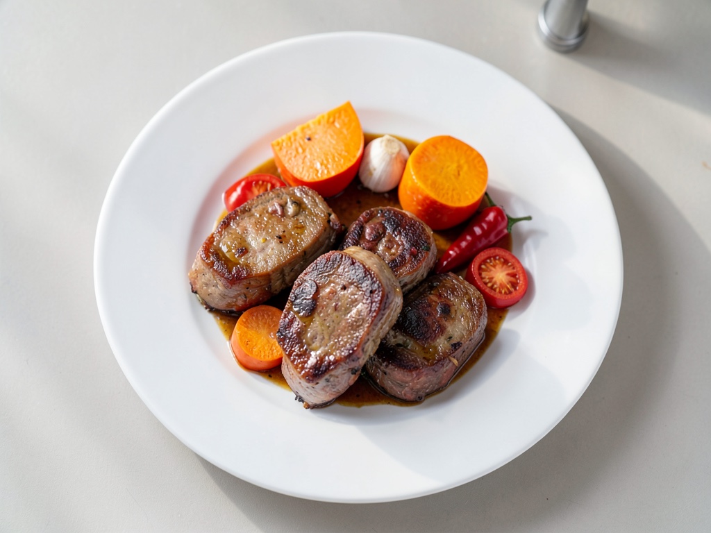 Cuisse de poulet au miel avec courge et poivrons