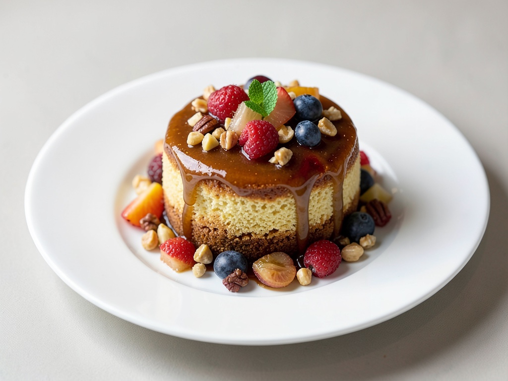 Saftiger Honigkuchen mit Nüssen und Früchten