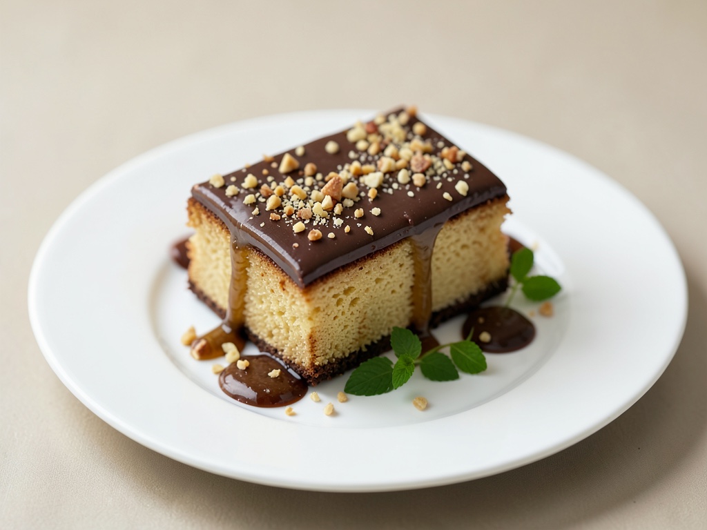 Saftiger Honigkuchen mit Schoko-Nuss-Topping