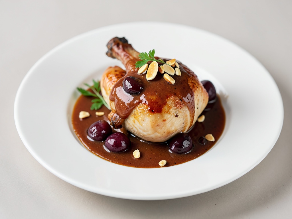 Pollo con salsa di prugne e mandorle