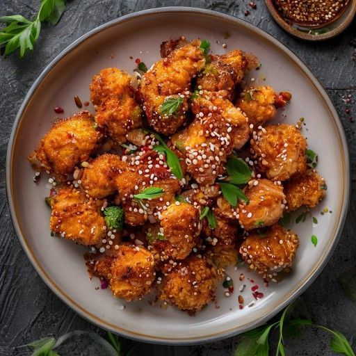 Pollo croccante con crosta di sesamo