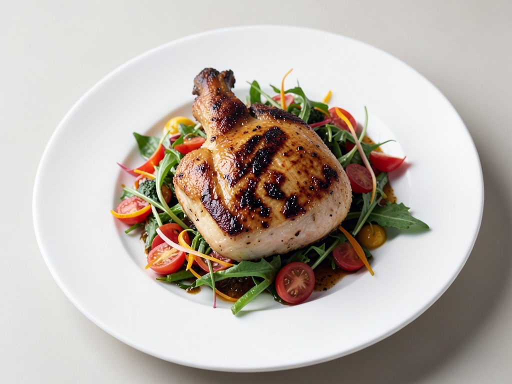 Pollo alla griglia con insalata orientale