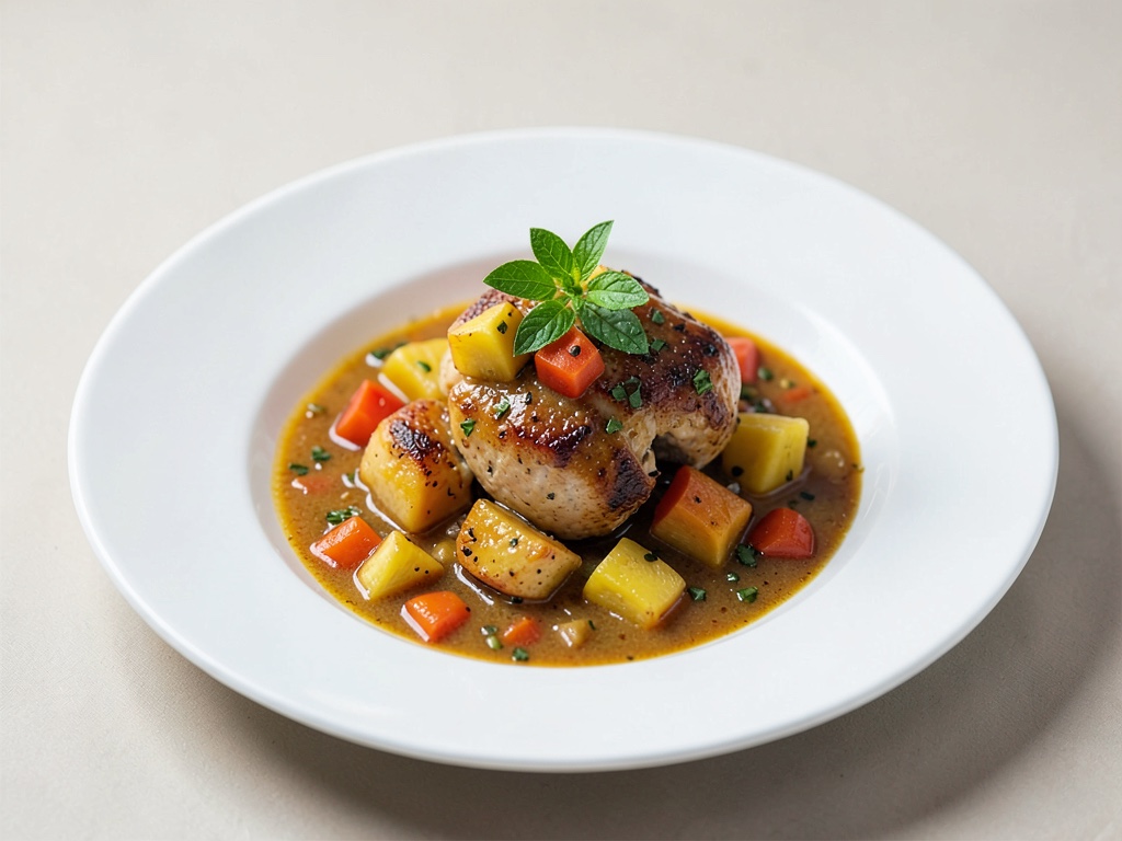 Guiso de pollo y piña