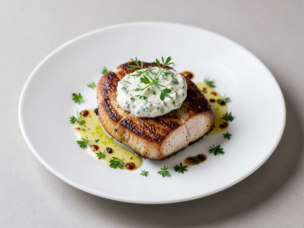 Petto di pollo con salsa allo yogurt alle erbe