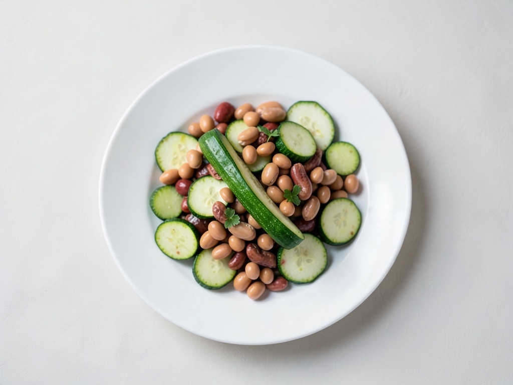 Haricots et courgettes aux noix