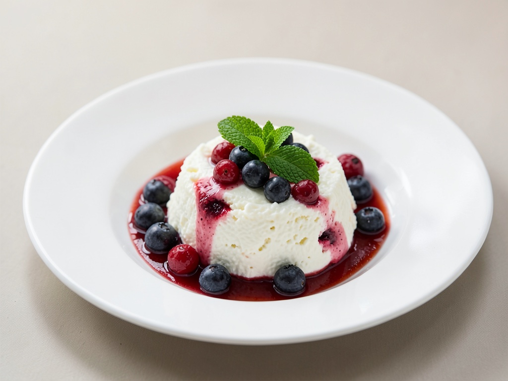 Ricotta fruttata con frutti di bosco e menta