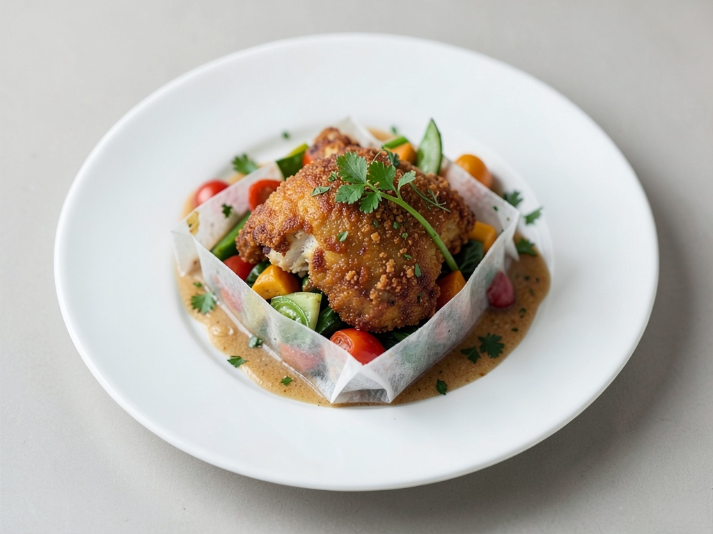 Pollo croccante con verdure in sacchetto da cottura