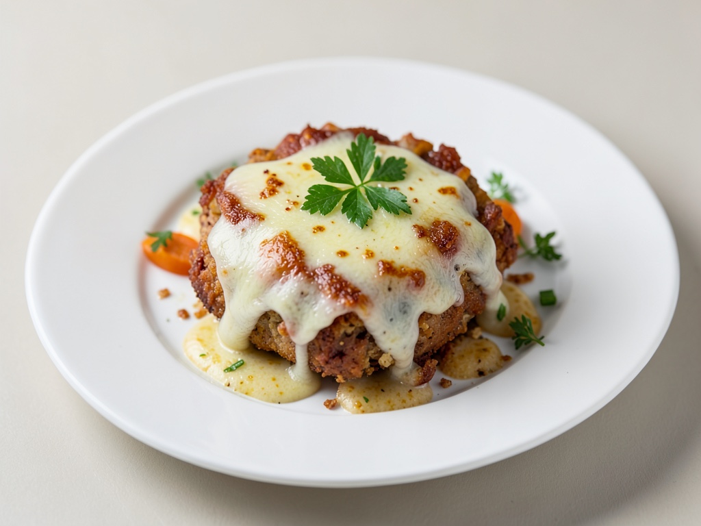 Gratin croccante di pollo con formaggio fuso